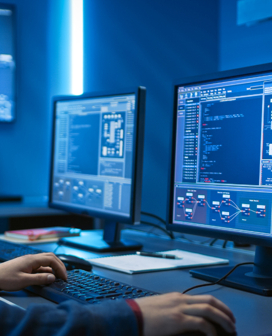 Informáticos trabajando con ordenadores